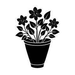 Flower Pot Silhouette vector illustration