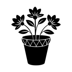 Flower Pot Silhouette vector illustration