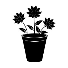 Flower Pot Silhouette vector illustration