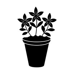 Fototapeta premium Flower Pot Silhouette vector illustration