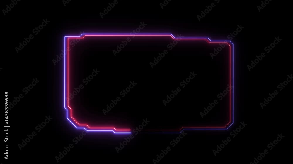 Poster digital hud futuristic motion graphic element cyber generated background. neon glowing technology ho
