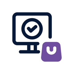 online shopping duotone icon. Sleek and modern vector icon for websites, mobile apps, marketing materials, and corporate design. Fully scalable and ready to use.