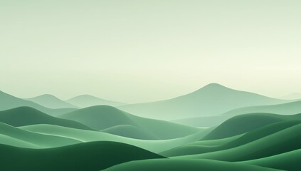 Fototapeta premium Misty green mountain range landscape