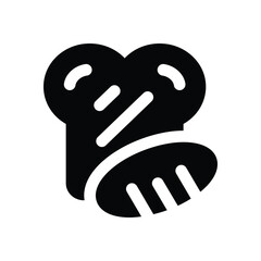 bread glyph icon. Strong and solid vector icon for websites, mobile interfaces, presentations, and visual branding. High quality and easy to edit.