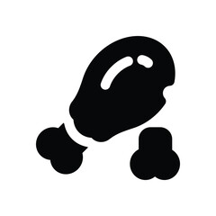 chicken leg glyph icon. Strong and solid vector icon for websites, mobile interfaces, presentations, and visual branding. High quality and easy to edit.