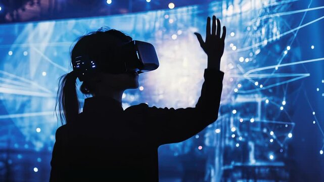 Immersive virtual reality interaction in futuristic digital environment