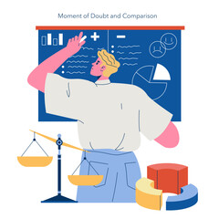 FOBO. Flat Vector Illustration