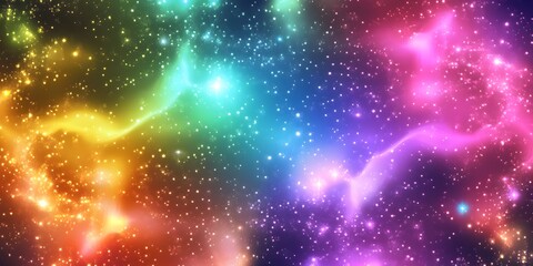 Naklejka premium Vibrant cosmic background with colorful nebula and stars high resolution photo