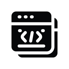 coding glyph icon. Strong and solid vector icon for websites, mobile interfaces, presentations, and visual branding. High quality and easy to edit.