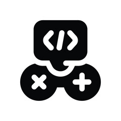 gaming code glyph icon. Strong and solid vector icon for websites, mobile interfaces, presentations, and visual branding. High quality and easy to edit.