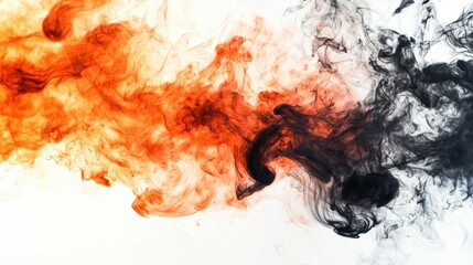 Bright orange fireball explosions with thick black smoke on white background.