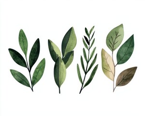 Obraz premium Abstract watercolor depiction of plantbased ingredients, minimalist artistic representation, natural harmony