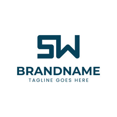 Letters SW Monogram Logo, suitable for any brand with WS or SW initials