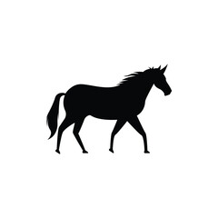 horse silhouette vector icon logo design template
