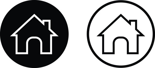 Home icons set. House symbol. A real estate objects and houses black flat and line vector collection isolated on transparent background. Investment, residential building, city, apartment.