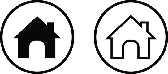 Home icons set. House symbol. A real estate objects and houses black flat and line vector collection isolated on transparent background. Investment, residential building, city, apartment.