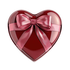 Heart-shaped gift adorned with a satin bow, perfect for Valentine's celebrations