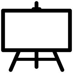 wooden easel with blank canvas