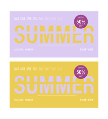 Set of summer sale banners