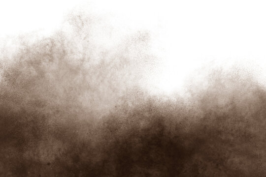 High-res isolated dust, sand, smoke, and cloud particles on transparent background. Brown sandstorm, smog, and dust explosion effects, perfect for compositing, overlays, and PNG design elements     