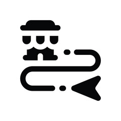 store locator glyph icon. Strong and solid vector icon for websites, mobile interfaces, presentations, and visual branding. High quality and easy to edit.