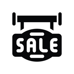 sale glyph icon. Strong and solid vector icon for websites, mobile interfaces, presentations, and visual branding. High quality and easy to edit.
