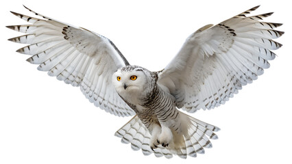 Fototapeta premium Snowy Owl Wings Spread Wide