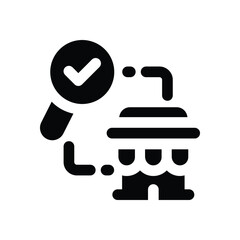 search glyph icon. Strong and solid vector icon for websites, mobile interfaces, presentations, and visual branding. High quality and easy to edit.