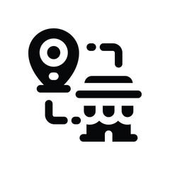 store location glyph icon. Strong and solid vector icon for websites, mobile interfaces, presentations, and visual branding. High quality and easy to edit.