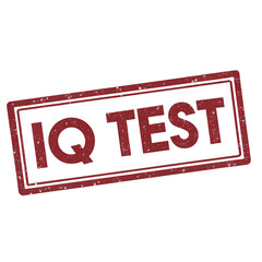 IQ Test red rubber stamp ideal for education-related designs, mental ability evaluations, academic achievement visuals, and intellectual quizzes or brain challenges