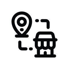 store location line icon. Clean and minimalist vector icon for websites, mobile apps, presentations, and logos. Fully scalable and customizable for any project.