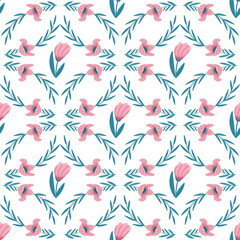 vector seamless pattern of flowers, pattern for decoration and embellishment, print on fabric and paper for holidays, weddings, Easter decor. spring and summer flowers delicate combination for stylish