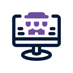 online store duotone icon. Sleek and modern vector icon for websites, mobile apps, marketing materials, and corporate design. Fully scalable and ready to use.