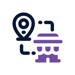 store location duotone icon. Sleek and modern vector icon for websites, mobile apps, marketing materials, and corporate design. Fully scalable and ready to use.