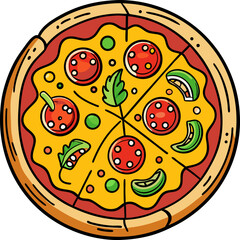 Fototapeta premium vector illustration of pizza