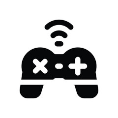 gamepad glyph icon. Strong and solid vector icon for websites, mobile interfaces, presentations, and visual branding. High quality and easy to edit.