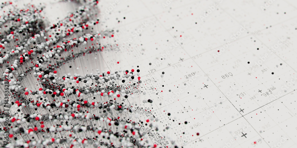 Poster Abstract data clusters visualization. AI technology neural patterns. Digital information presentation, futuristic graph. 