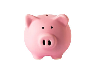 pink piggy bank isolated on transparent background 