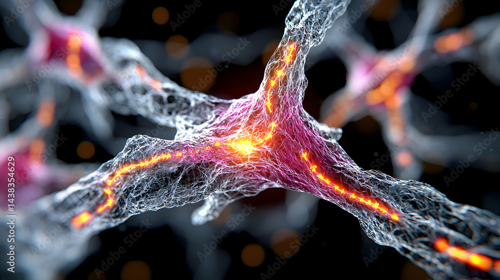 Aufkleber a detailed artistic rendering showcasing interconnected neural networks. great for educational mater
