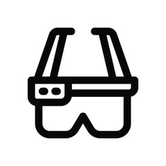 smart glasses line icon. Clean and minimalist vector icon for websites, mobile apps, presentations, and logos. Fully scalable and customizable for any project.