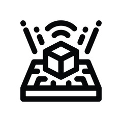 augmented reality line icon. Clean and minimalist vector icon for websites, mobile apps, presentations, and logos. Fully scalable and customizable for any project.