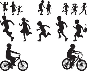 Obraz premium Children Playing Silhouettes