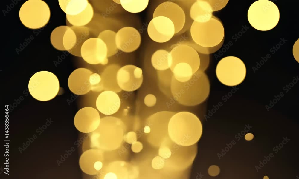 Aufkleber gold bokeh lights bubbles moving from bottom to top. abstract background