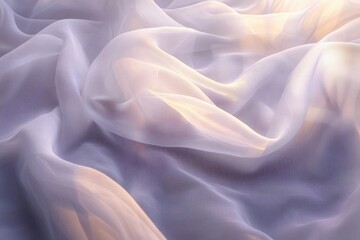 Obraz premium Soft, sheer fabric draped elegantly, catching the light; a delicate, ethereal texture.