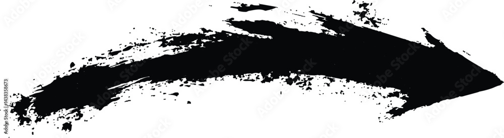Poster A bold black arrow created with brush strokes 
transparent white background. Black arrow marker isolated with a hand-drawn effect on a white background. Arrow marker isolated mark hand draw
