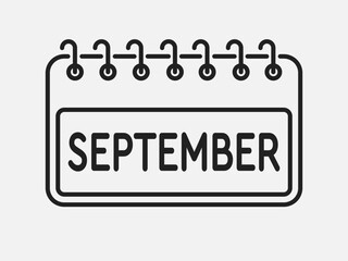 Vector template icon page calendar month September