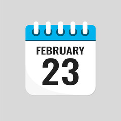 Icon page calendar day - 23 February