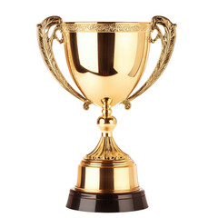 Golden Trophy Award for Achievement and Success in Competitions on transparent background