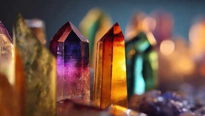 Vibrant Collection of Colorful Crystal Points