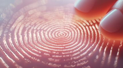 Close-up shot of a fingerprint with focus on unique ridges on a white background.